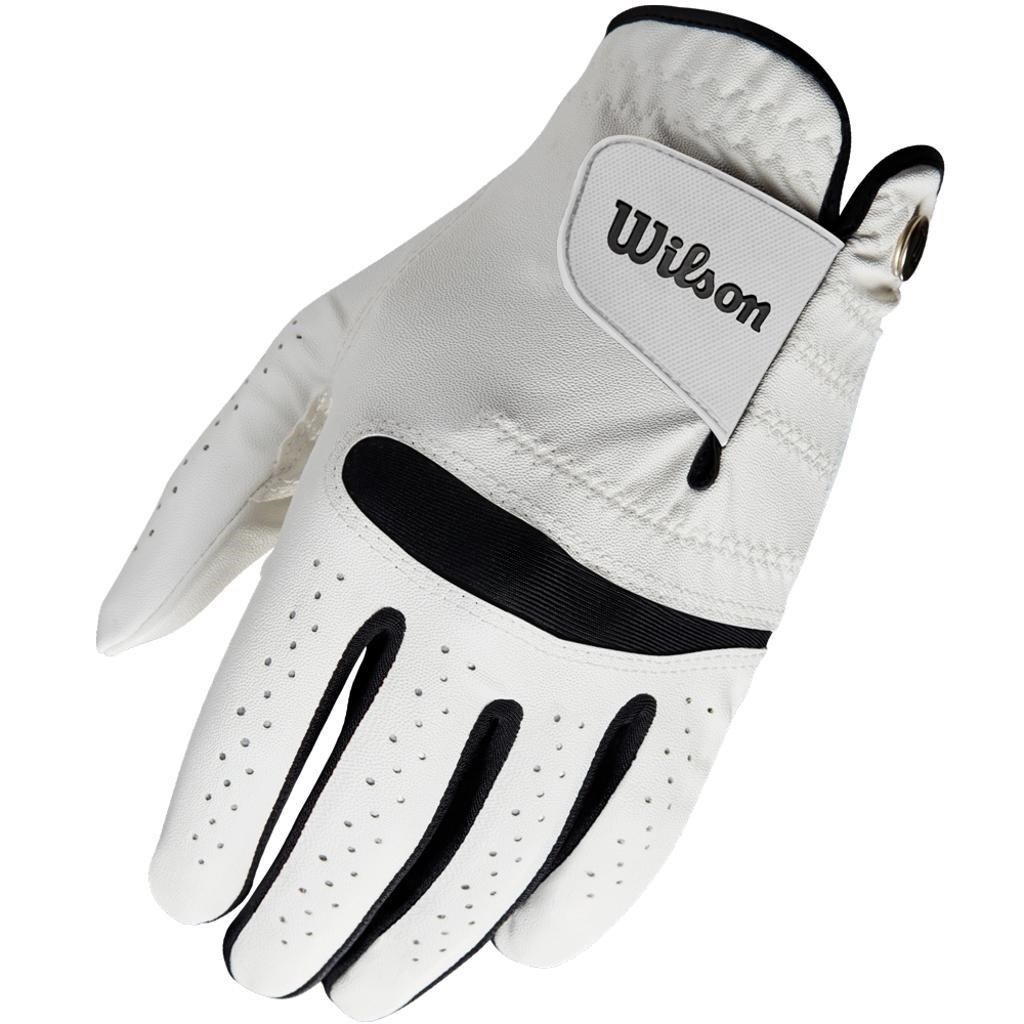 Wilson Feel Plus mens golf glove, white