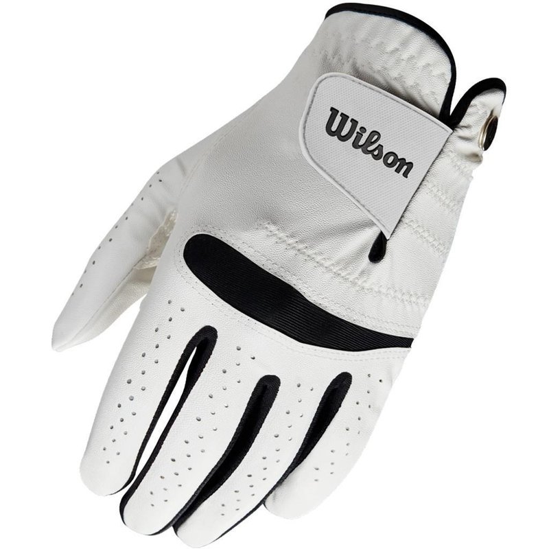 Wilson Feel Plus mens golf glove, white