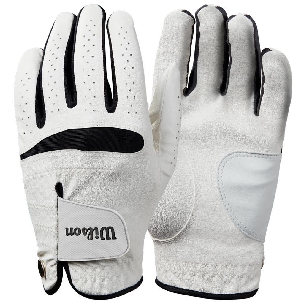 Wilson Feel Plus mens golf glove, white