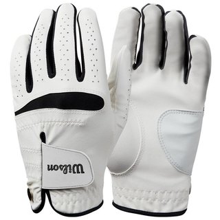 Wilson Feel Plus mens golf glove, white