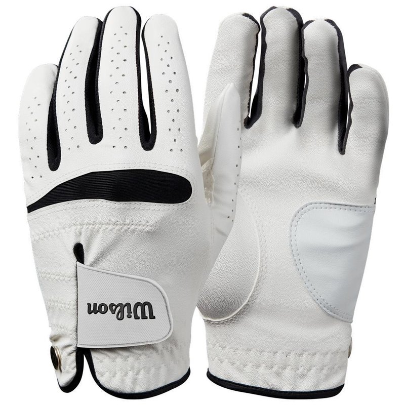 Wilson Feel Plus mens golf glove, white