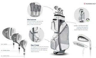 Masters GX1 ladies golf set, graphite + cart bag