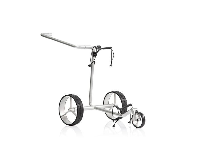 JuStar Carbon Light SET (incl. umbrella, scorecard holder, carry bag, el. parking brake) + REMOTE CONTROL electric trolley, titanium
