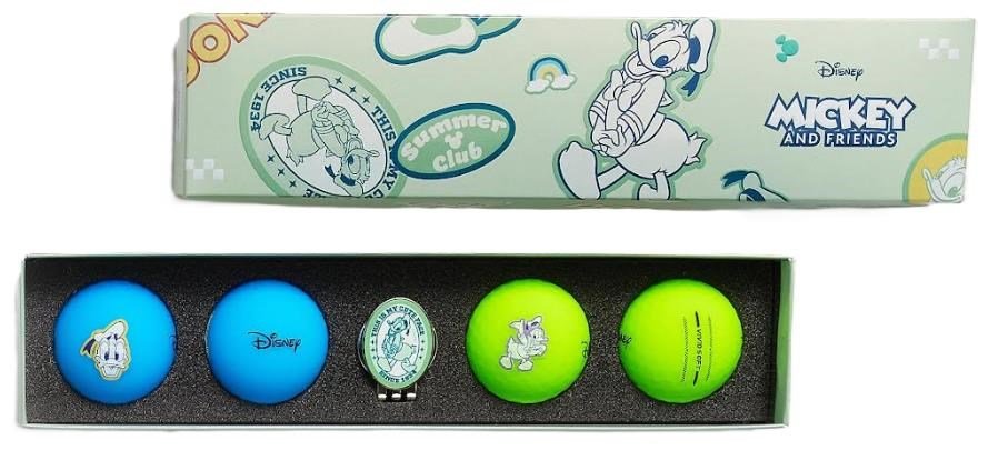 Volvik VIVID DISNEY DONALD golf pack (4 balls + ballmarker), mix of colors