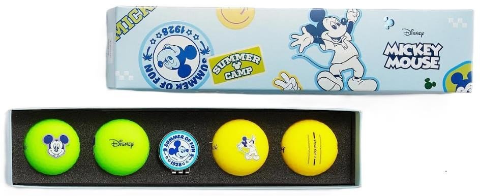 Volvik VIVID Lite DISNEY MICKEY Mouse 2.0 golf pack (4 balls + ballmarker), mix barev