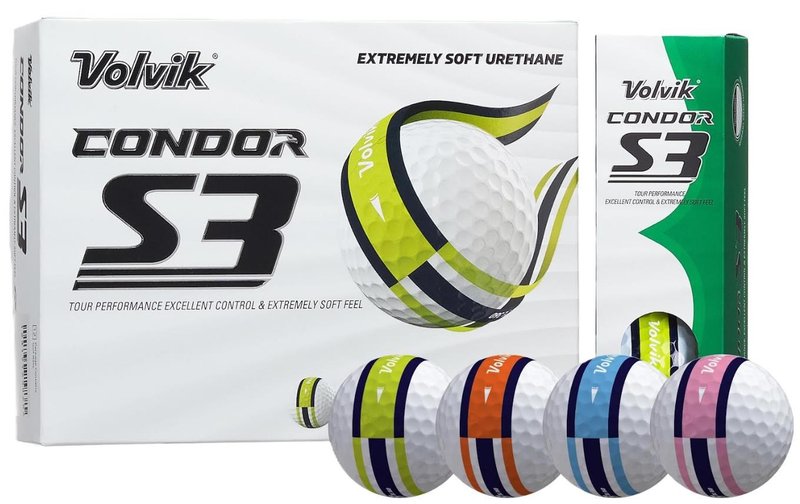 Volvik CONDOR S3 golf balls, multi