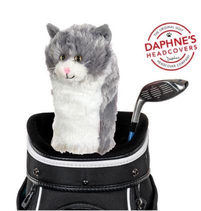 Daphne's Headcovers Grey And White Cat Driver Headcover