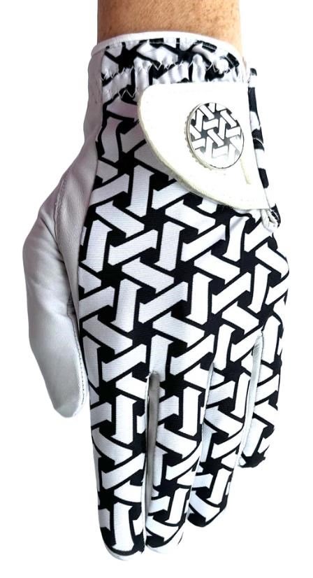 Best of Golf America Check ladies glove, white/black