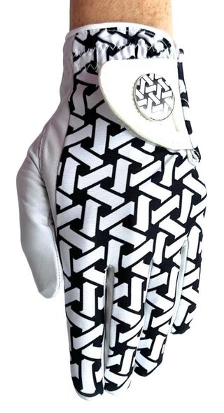 Best of Golf America Check ladies glove, white/black