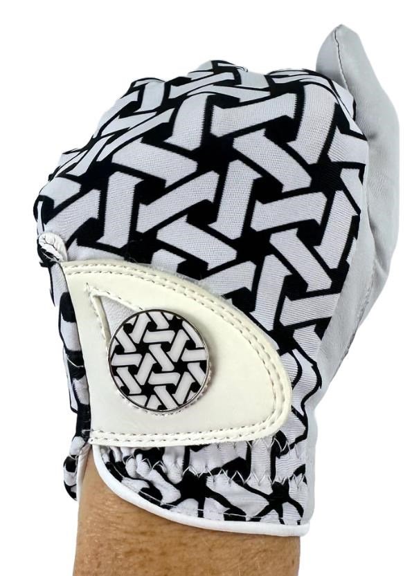 Best of Golf America Check ladies glove, white/black