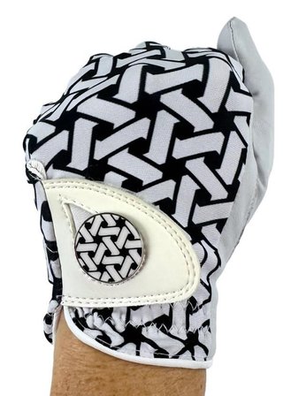 Best of Golf America Check ladies glove, white/black