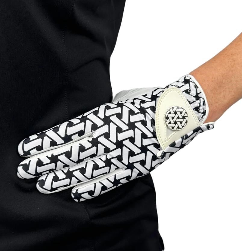 Best of Golf America Check ladies glove, white/black