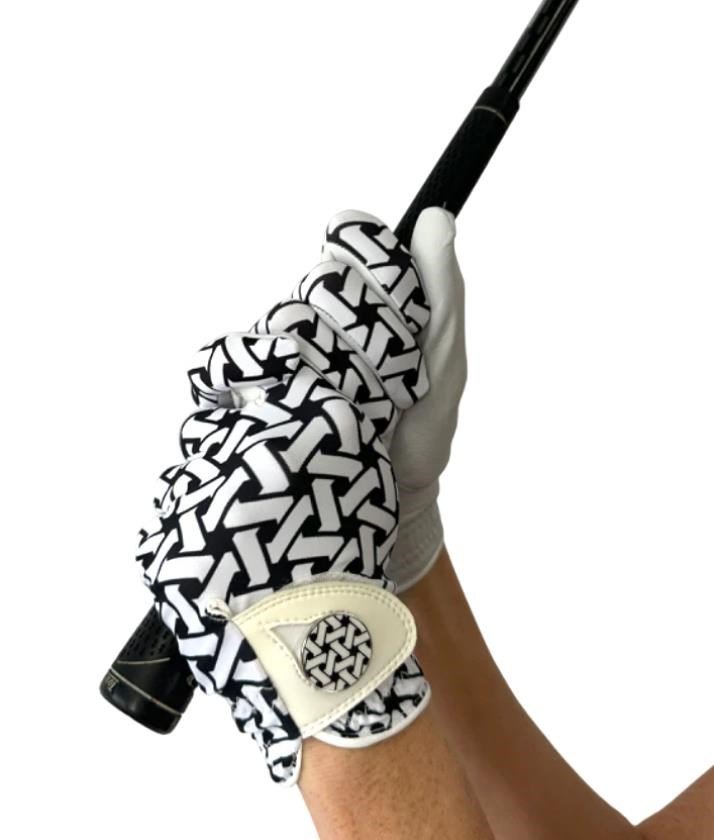 Best of Golf America Check ladies glove, white/black