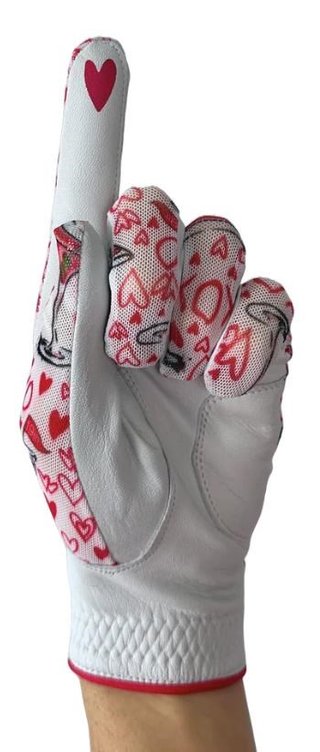 Best of Golf America XOXO women's glove, pink/white