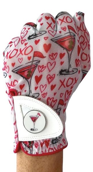 Best of Golf America XOXO women's glove, pink/white