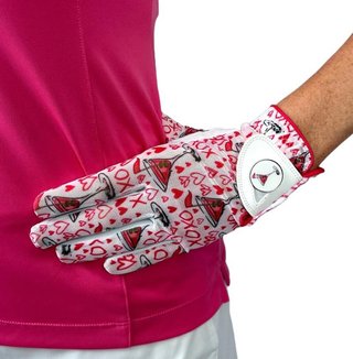 Best of Golf America XOXO women's glove, pink/white