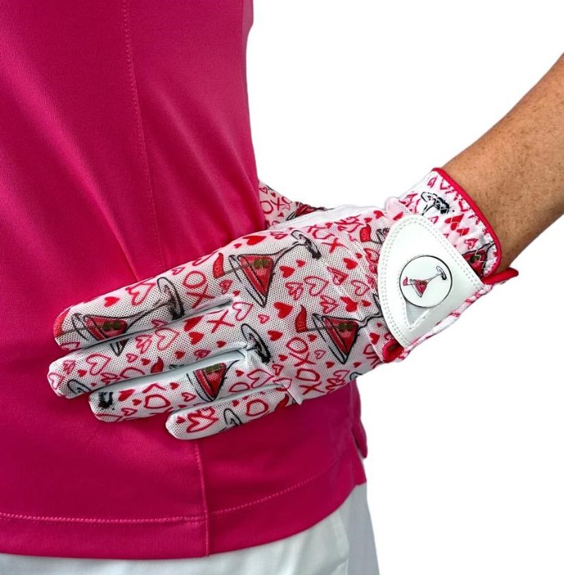 Best of Golf America XOXO women's glove, pink/white