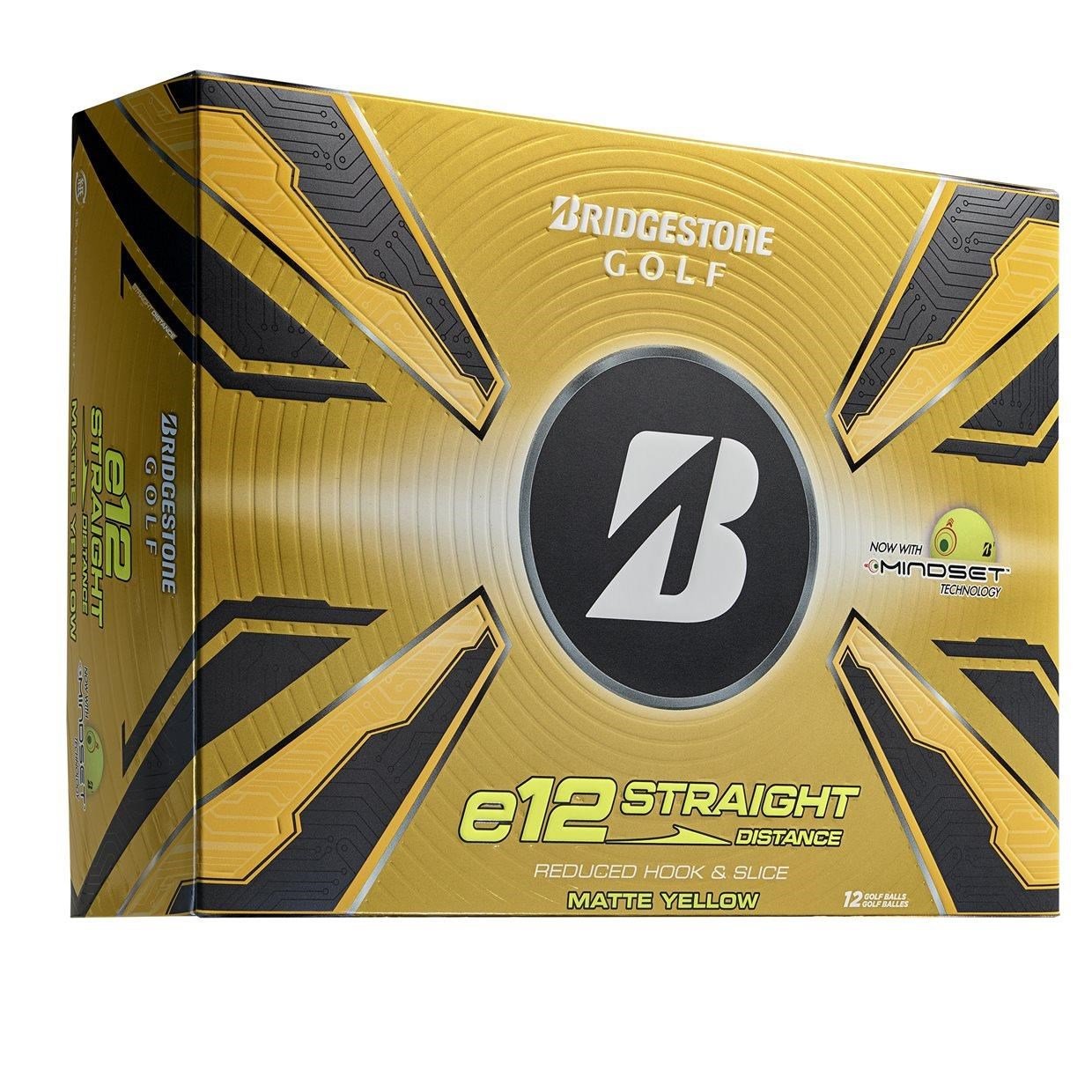 Bridgestone e12 Straight MindSet golf balls, matte yellow