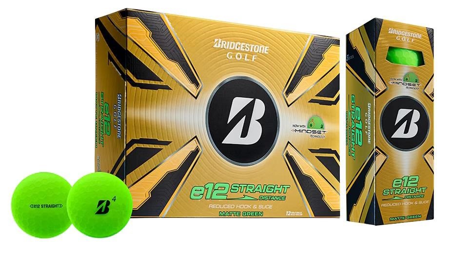 Bridgestone e12 Straight MindSet golf balls 2025, matte green