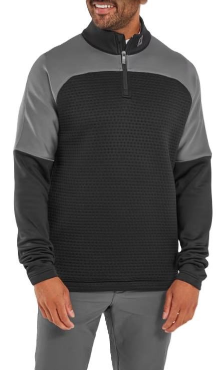 FootJoy ThermoSeries Jacquard Midlayer men's sweatshirt, black/charcoal