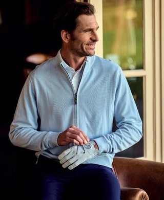 FootJoy Drirelease Full-Zip Lined men's sweater, skyway