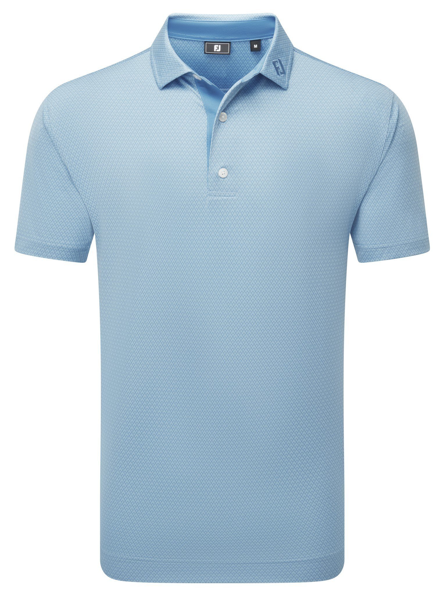 FootJoy Deco Diamond Print men's polo, air blue/high tide