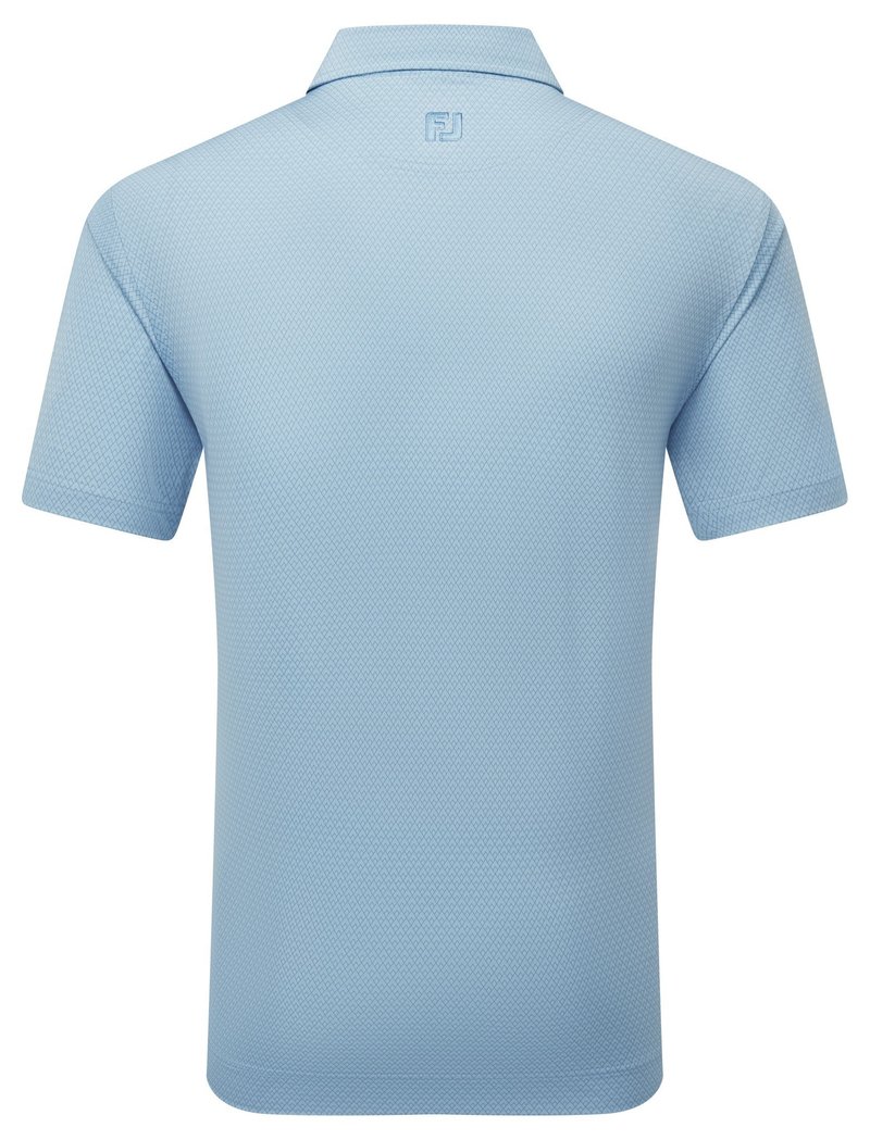 FootJoy Deco Diamond Print men's polo, air blue/high tide