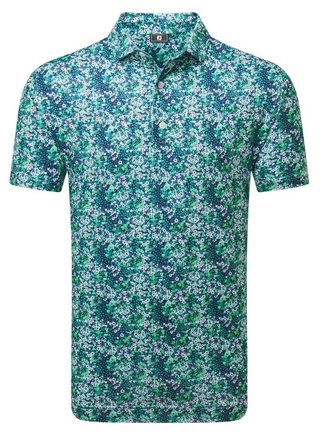 FootJoy Garden Print Lisle men's polo, navy