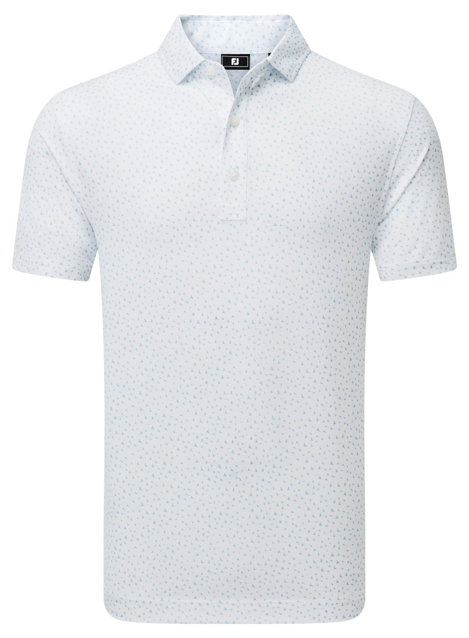 FootJoy BIRD PRINT men's polo, white/air blue