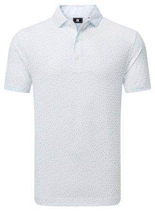 FootJoy BIRD PRINT men's polo, white/air blue
