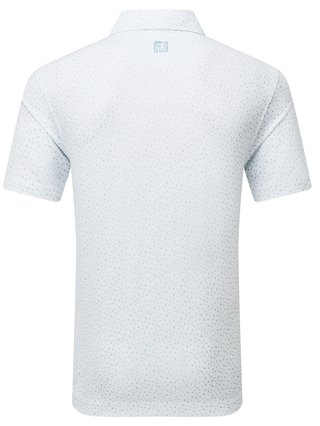 FootJoy BIRD PRINT men's polo, white/air blue