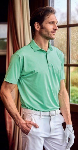 FootJoy Abacus Print men's polo, green
