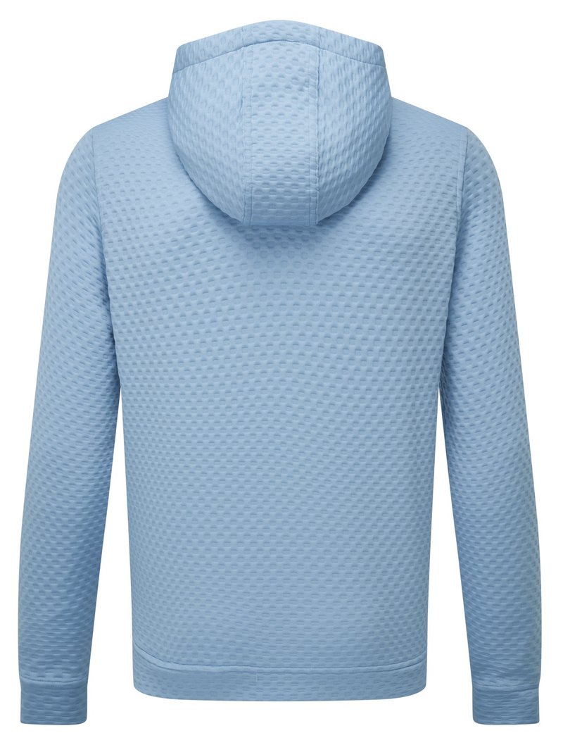 FootJoy Textured Knit Hoodie men's sweatshirt, air blue