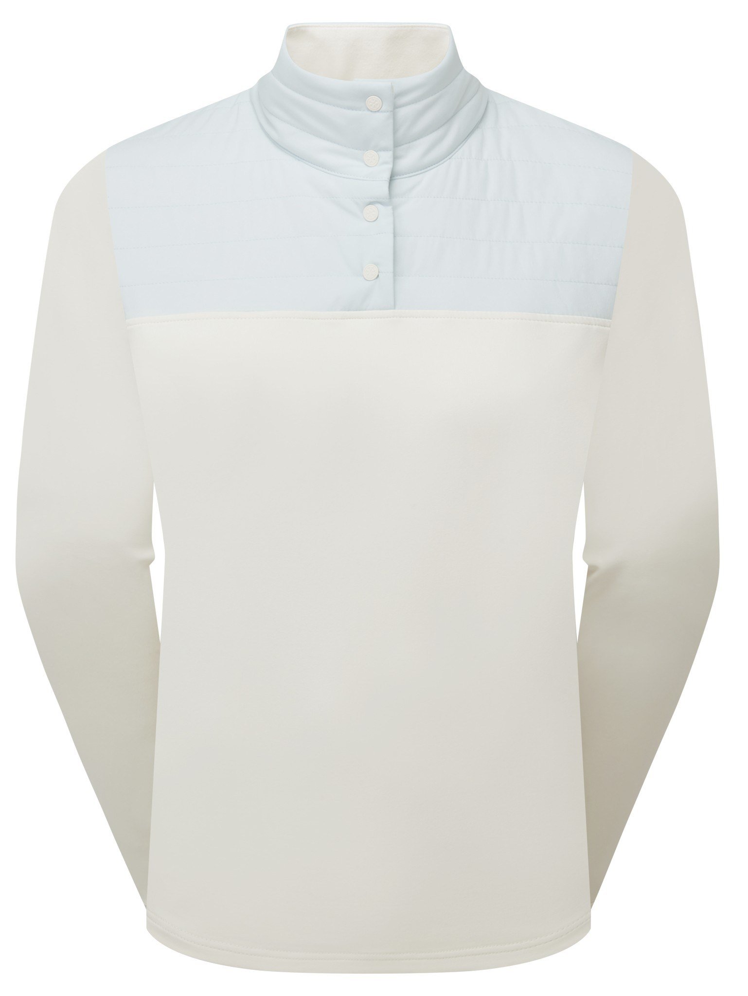 FootJoy ThermoSeries Hybrid Popover women's sweatshirt, off white/ice blue
