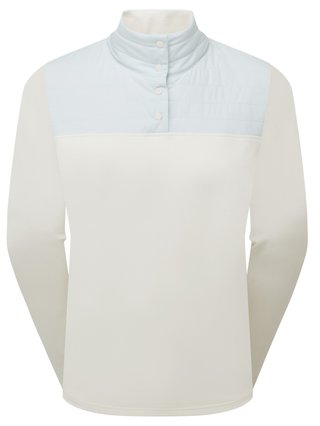 FootJoy ThermoSeries Hybrid Popover women's sweatshirt, off white/ice blue