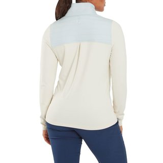 FootJoy ThermoSeries Hybrid Popover women's sweatshirt, off white/ice blue