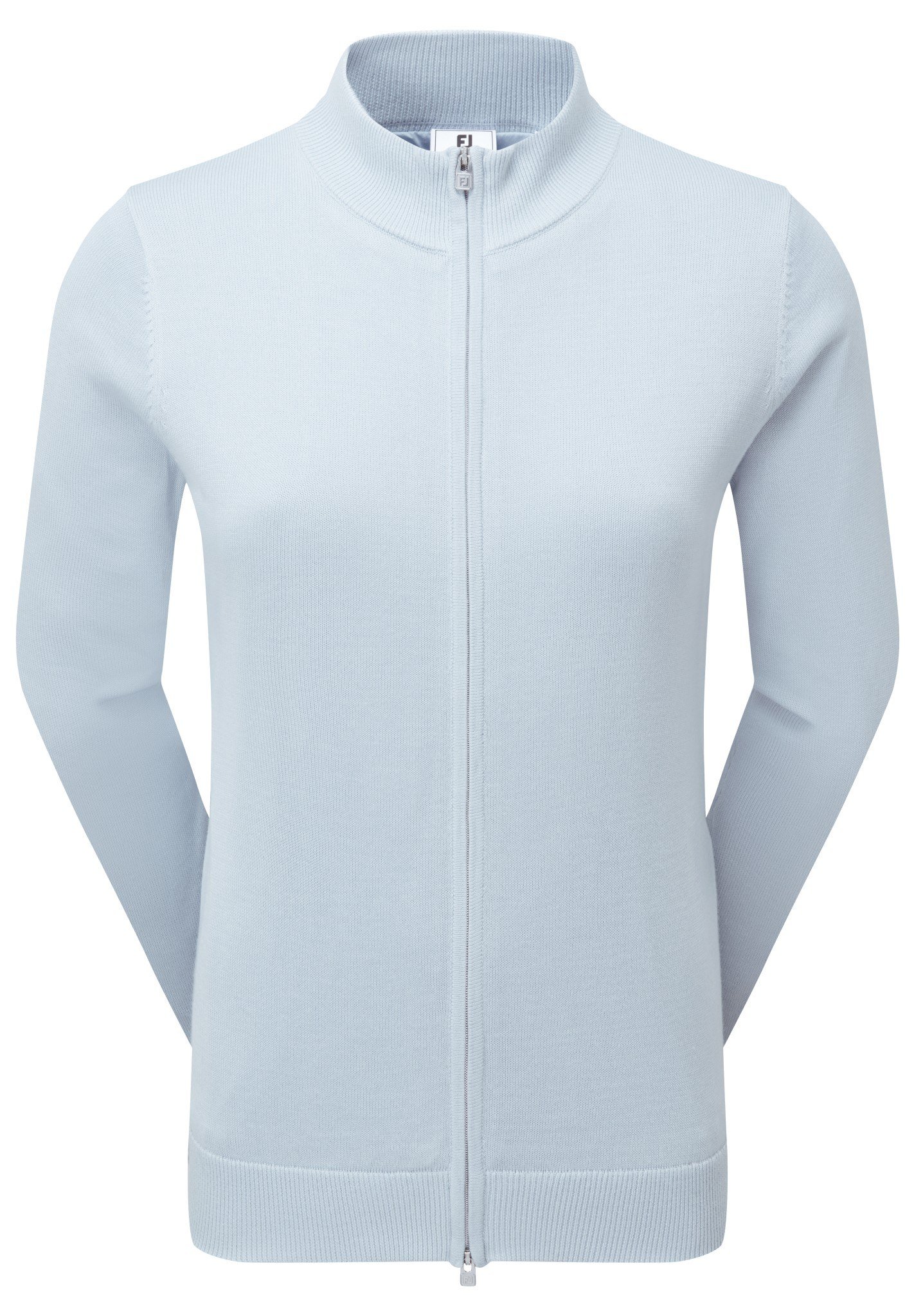 FootJoy Drirelease Full-Zip Lined women's sweater, ice blue