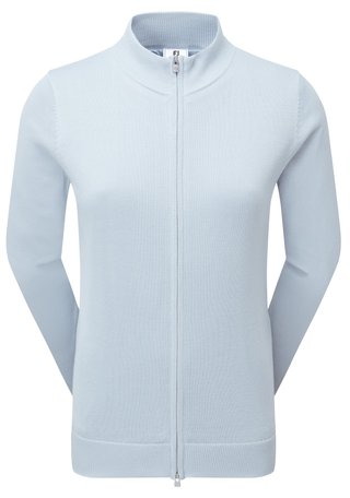 FootJoy Drirelease Full-Zip Lined women's sweater, ice blue