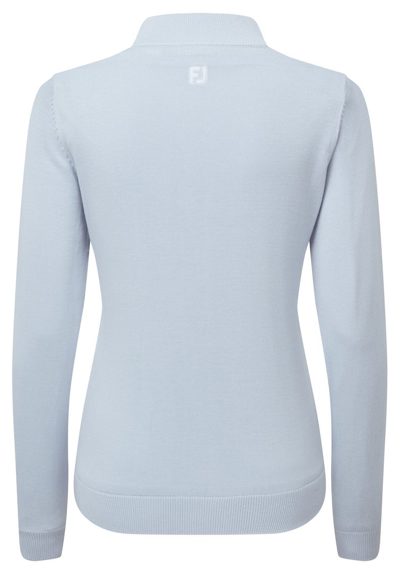 FootJoy Drirelease Full-Zip Lined women's sweater, ice blue