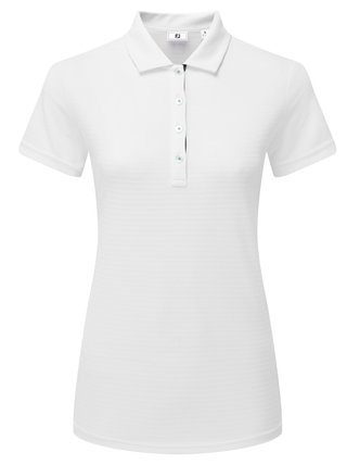 FootJoy JAQUARD STRIPE women's polo, white/navy/emerald
