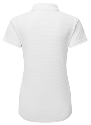 FootJoy JAQUARD STRIPE women's polo, white/navy/emerald