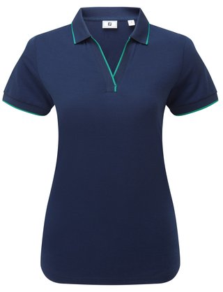 FootJoy NOTCH V women's polo, navy/emerald