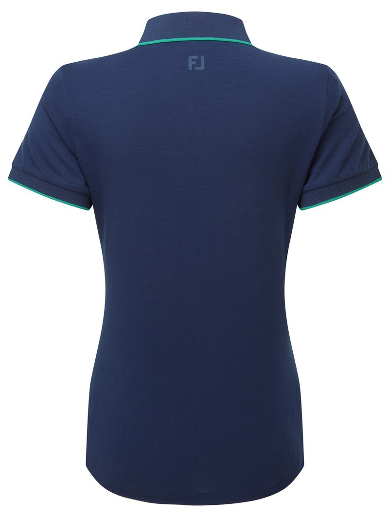 FootJoy NOTCH V women's polo, navy/emerald