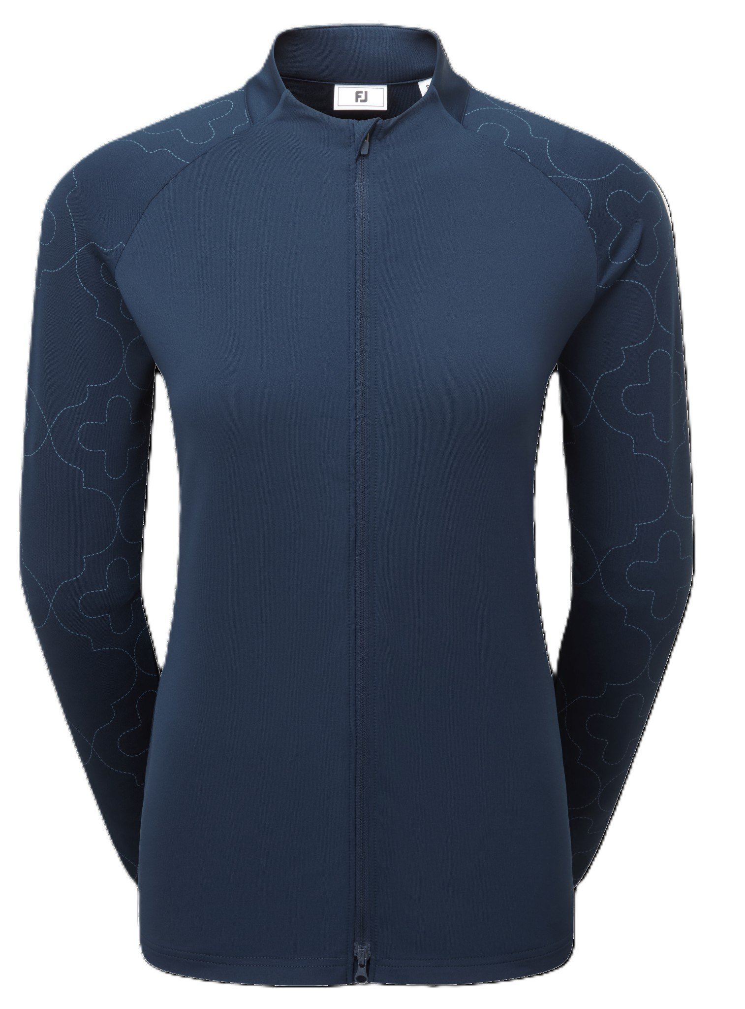 FootJoy Midlayer Full Zip Printed Sleeve women's sweatshirt, navy