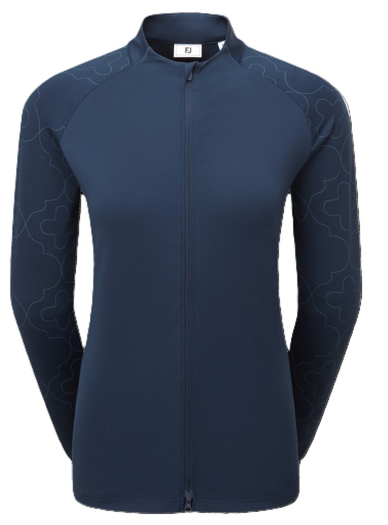 FootJoy Midlayer Full Zip Printed Sleeve women's sweatshirt, navy