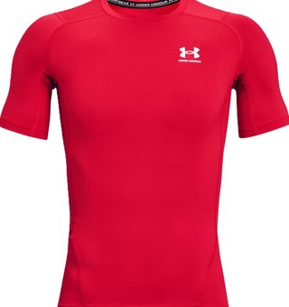 Under Armour HeatGear men's compression top, red/white