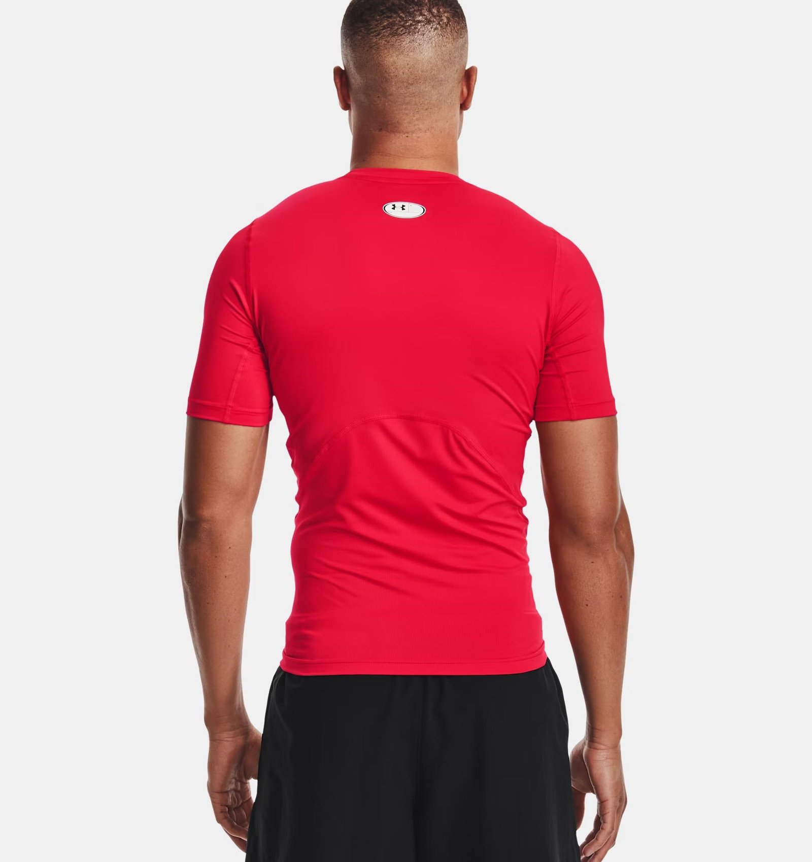 Under Armour HeatGear men's compression top, red/white