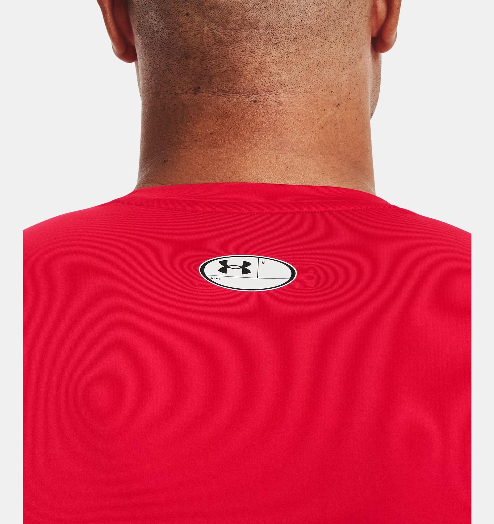 Under Armour HeatGear men's compression top, red/white
