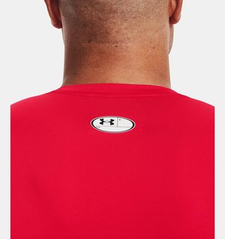 Under Armour HeatGear men's compression top, red/white