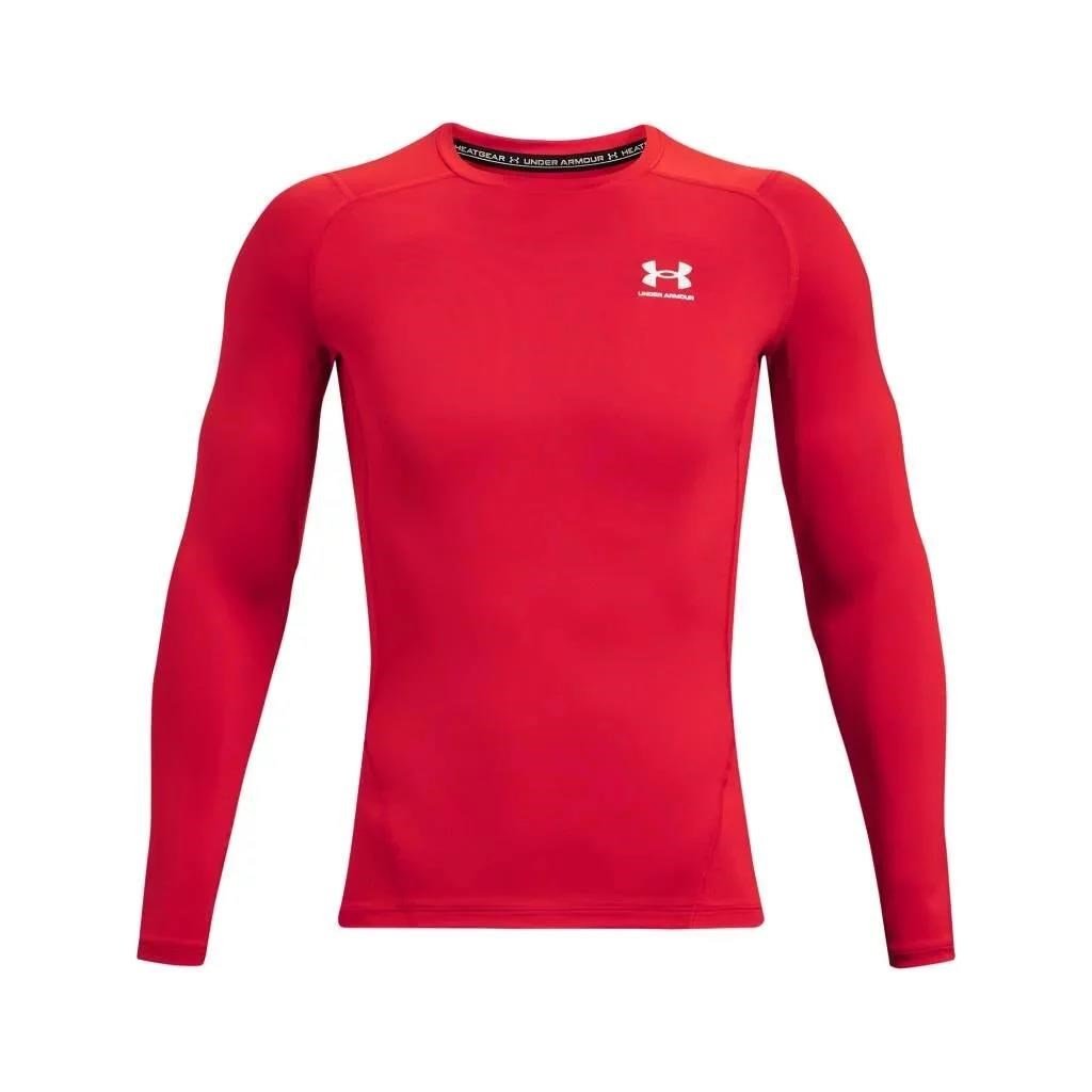 Under Armour HeatGear men's compression long sleeve shirt, red